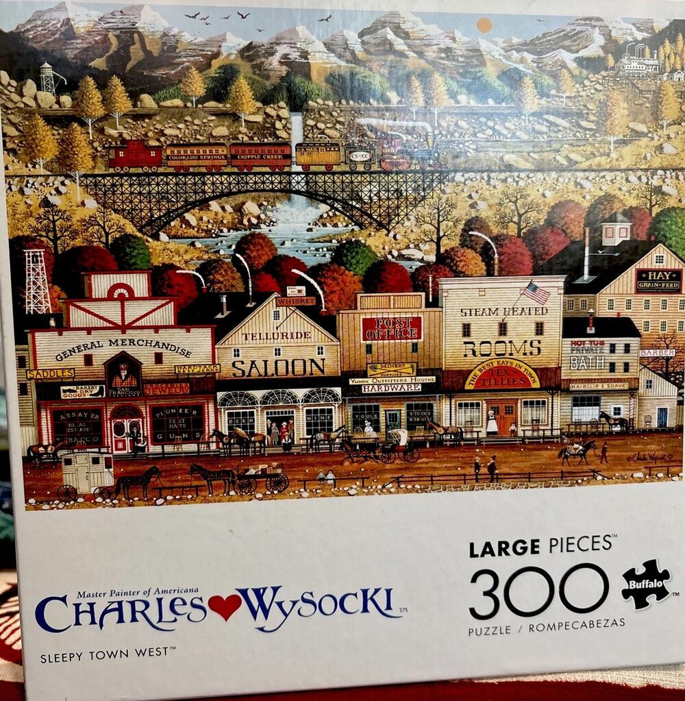 CHARLES WYSOCKI ~ 300 Pc Puzzle ~ SLEEPY TOWN WEST ~ Buffalo USA ~ COMPLETE VG